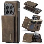 For OnePlus 12 DG.MING M1 Series 3-Fold Multi Card Wallet + Magnetic Phone Case(Coffee)