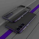 For Samsung Galaxy S23 FE 5G Aurora Series Lens Protector + Metal Frame Phone Case(Black Purple)