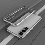 For Samsung Galaxy S23 FE 5G Aurora Series Lens Protector + Metal Frame Phone Case(Silver)