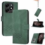 For Tecno Spark 20 Cubic Skin Feel Flip Leather Phone Case(Green)