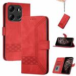 For Tecno Spark Go 2023 Cubic Skin Feel Flip Leather Phone Case(Red)