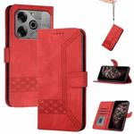 For Tecno Pova 6 Pro Cubic Skin Feel Flip Leather Phone Case(Red)