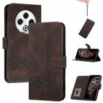 For Tecno Spark 30 4G Cubic Skin Feel Flip Leather Phone Case(Brown)