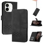 For Tecno Spark 30C 5G / Pop 9 5G Cubic Skin Feel Flip Leather Phone Case(Black)