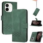 For Tecno Spark 30C 5G / Pop 9 5G Cubic Skin Feel Flip Leather Phone Case(Green)