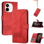 For Tecno Spark 30C 5G / Pop 9 5G Cubic Skin Feel Flip Leather Phone Case(Red)
