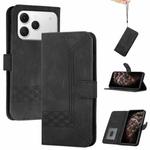 For Tecno Spark 40 4G Cubic Skin Feel Flip Leather Phone Case(Black)