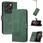 For Infinix Hot 40 Cubic Skin Feel Flip Leather Phone Case(Green)