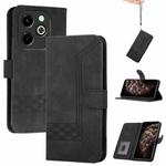 For Infinix Hot 40i Cubic Skin Feel Flip Leather Phone Case(Black)