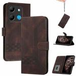 For Infinix Smart 7 Cubic Skin Feel Flip Leather Phone Case(Brown)