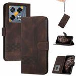 For Infinix GT 20 Pro Cubic Skin Feel Flip Leather Phone Case(Brown)