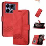 For Infinix Note 40 4G Cubic Skin Feel Flip Leather Phone Case(Red)