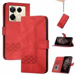 For Infinix Note 40 Pro 4G / 5G Cubic Skin Feel Flip Leather Phone Case(Red)