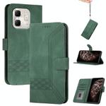 For Infinix Hot 50i / Smart 9 Cubic Skin Feel Flip Leather Phone Case(Green)