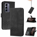 For Infinix Hot 50 Pro+ 4G Cubic Skin Feel Flip Leather Phone Case(Black)