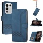 For Infinix Note 50x Cubic Skin Feel Flip Leather Phone Case(Blue)