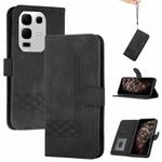 For Infinix Note 50x Cubic Skin Feel Flip Leather Phone Case(Black)