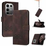 For Infinix Note 50 Pro+ Cubic Skin Feel Flip Leather Phone Case(Brown)