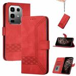For Infinix Note 50 Pro+ Cubic Skin Feel Flip Leather Phone Case(Red)