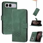 For Infinix Smart 10 Plus 4G Cubic Skin Feel Flip Leather Phone Case(Green)