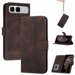 For Infinix Smart 10 Plus 4G Cubic Skin Feel Flip Leather Phone Case(Brown)