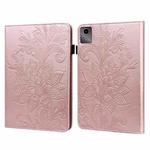 For Lenovo Tab M11 / Xiaoxin Pad 11 2024 Lace Flower Embossing Pattern Leather Tablet Case(Gold)