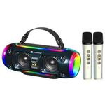 New Rixing NR8806 Portable Outdoor Wireless Bluetooth Speaker RGB Colorful Subwoofer, Style:Dual Mic(Blue)