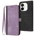 For Tecno Spark 30C 5G / Pop 9 5G Side Buckle Double Fold Hand Strap Leather Phone Case(Purple)