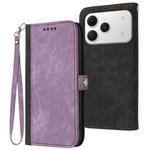 For Tecno Spark 40 4G Side Buckle Double Fold Hand Strap Leather Phone Case(Purple)