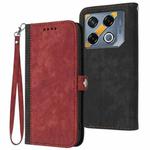 For Infinix GT 20 Pro Side Buckle Double Fold Hand Strap Leather Phone Case(Red)