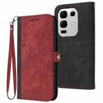 For Infinix Note 50x Side Buckle Double Fold Hand Strap Leather Phone Case(Red)