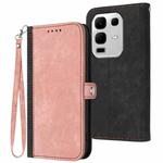 For Infinix Note 50x Side Buckle Double Fold Hand Strap Leather Phone Case(Pink)