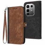 For Infinix Note 50 Pro+ Side Buckle Double Fold Hand Strap Leather Phone Case(Brown)