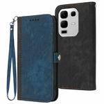 For Infinix Note 50s Side Buckle Double Fold Hand Strap Leather Phone Case(Royal Blue)