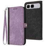 For Infinix Smart 10 Plus 4G Side Buckle Double Fold Hand Strap Leather Phone Case(Purple)