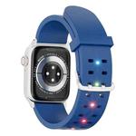 For Apple Watch SE 2023 44mm Luminous Colorful Light Silicone Watch Band(Blue)