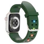 For Apple Watch Series 7 41mm Luminous Colorful Light Silicone Watch Band(Green)