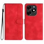 For Tecno Spark 20 Heart Pattern Skin Feel Leather Phone Case(Red)