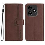 For Tecno Spark Go 2024 Heart Pattern Skin Feel Leather Phone Case(Brown)