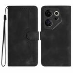 For Tecno Camon 20 Premier Heart Pattern Skin Feel Leather Phone Case(Black)