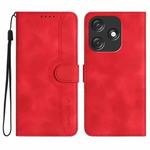 For Tecno Spark 10C Heart Pattern Skin Feel Leather Phone Case(Red)