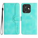 For Tecno Spark 10C Heart Pattern Skin Feel Leather Phone Case(Light Blue)