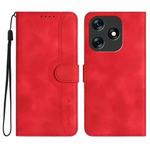 For Tecno Spark 10 4G Heart Pattern Skin Feel Leather Phone Case(Red)