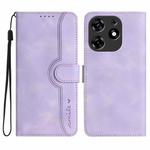 For Tecno Spark 10 Pro Heart Pattern Skin Feel Leather Phone Case(Purple)