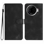 For Tecno Camon 30 Pro Heart Pattern Skin Feel Leather Phone Case(Black)