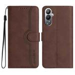 For Tecno Pova 4 Heart Pattern Skin Feel Leather Phone Case(Brown)