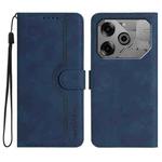 For Tecno Pova 6 Pro Heart Pattern Skin Feel Leather Phone Case(Royal Blue)