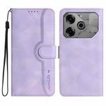 For Tecno Pova 6 Pro Heart Pattern Skin Feel Leather Phone Case(Purple)