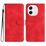 For Tecno Pova 6 Neo 5G / Spark 30 5G Heart Pattern Skin Feel Leather Phone Case(Red)