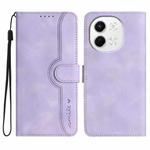 For Tecno Pova 6 Neo 5G / Spark 30 5G Heart Pattern Skin Feel Leather Phone Case(Purple)